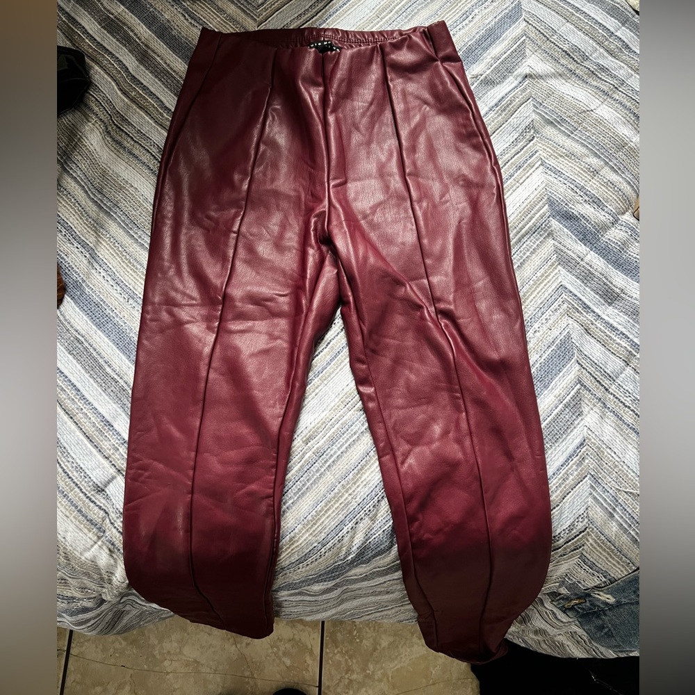 Burgundy Leather Pants